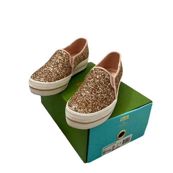 kate spade Shoes - Kate Spade Keds Triple Deck Glitter Rose slip on Sz 6.5